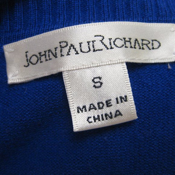 NWOT John Paul Richard blue sweater cardigan S sma - Picture 6 of 6